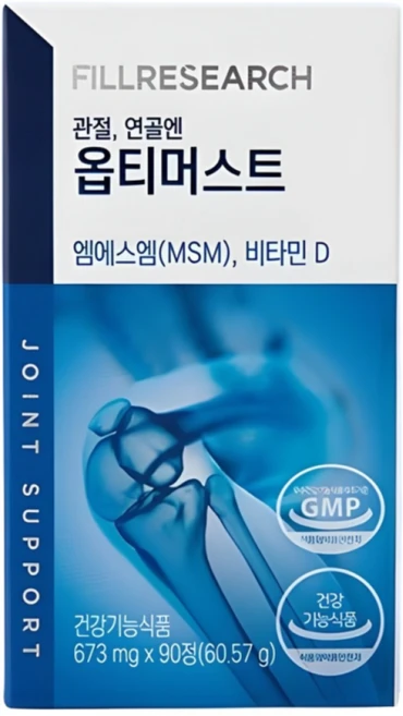 필리서치 관절연골 옵티머스트 리뉴얼 업그레이드 비타민 D 관절 기능성 보스웰리아 초록입 홍합 상어 연골, 90정, 60.57g, 1개 - 쿠팡