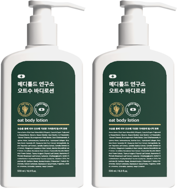 메디톨드연구소 오트수 바디로션 고보습 가려움개선 저자극, 2개, 500g