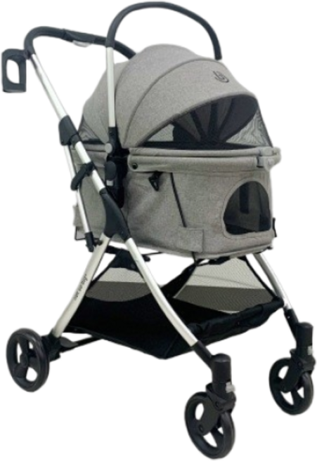 낫쏘빅 도로시 플러스 반려동물 유모차 + 방풍 레인 커버 + 컵홀더 세트, 그레이, 1개