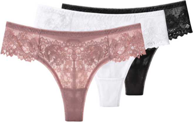 여성 섹시 레이스 티팬티 3장 세트 고탄력 편안 속옷
