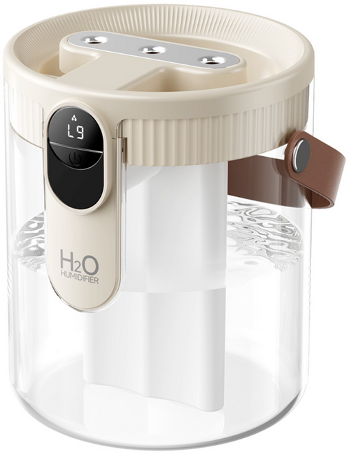 가정용가습기 무선 대용량가습기 듀플렉스 무드등 가습기 1.4L, 베이지, H40
