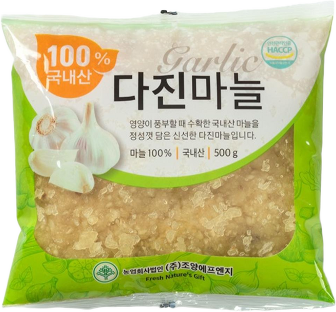 조양FNG HACCP인증 국산 다진마늘, 500g, 5개