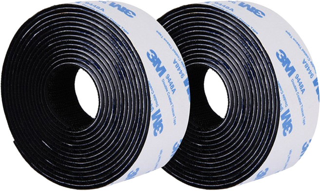 3M 벨크로테이프 블랙 3cm X 1m 밸크로 찍찍이 초강력 양면 까슬이 보슬이 암수한쌍, 3개