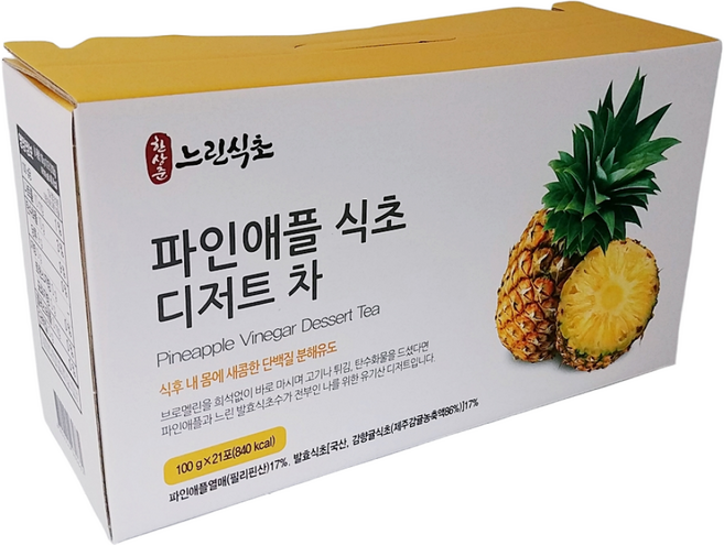 초산정 파인애플식초 디저트차 21포 천연발효식초, 21개, 100ml, 21개