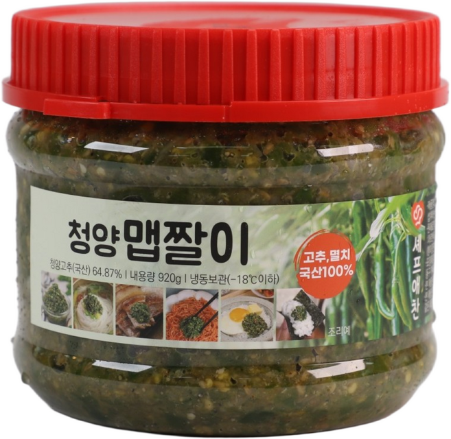 셰프애찬 수제 청양 맵짤이 멸치 고추 다대기 땡초장 다짐장 만능 반찬 캠핑 음식 여행템, 1개, 1kg