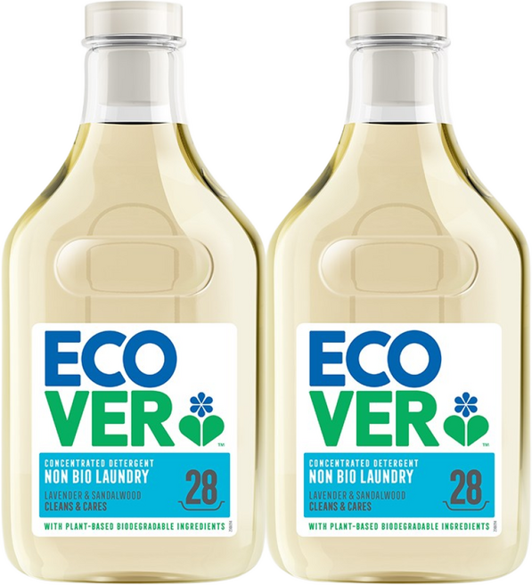 에코버 고농축 세탁세제 라벤더 앤 샌달우드 본품, 1L, 2개