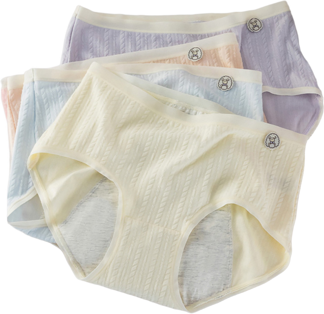 슈가앤 여성 학생 위생팬티 4종 세트 UK06 면 생리팬티