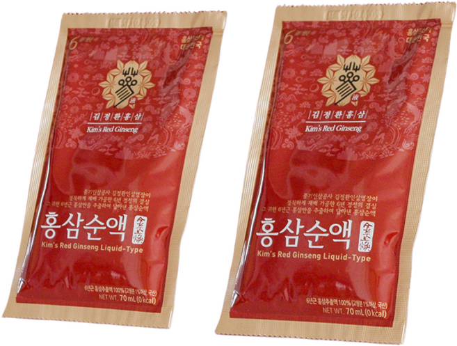 김정환 홍삼순액 70mlx30ea 1+1 총 60ea (선물 세트), 70ml, 30개