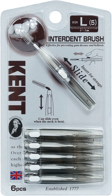 켄트 치간칫솔 슬라이딩 6P 5가지 사이즈, 6개입, 1세트, 1.5mm