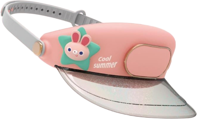 TNTN 모자선풍기 충전식 휴대선풍기 썬캡선풍기 500mAh 아동싼캡 선풍기모자, 핑크토끼