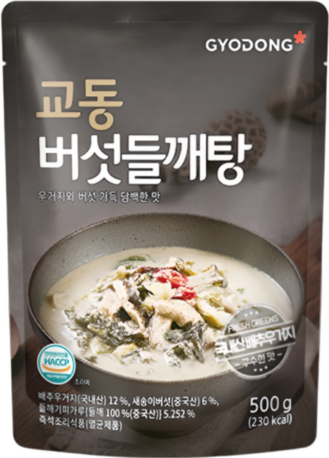 교동식품 버섯 들깨탕, 500g, 18개