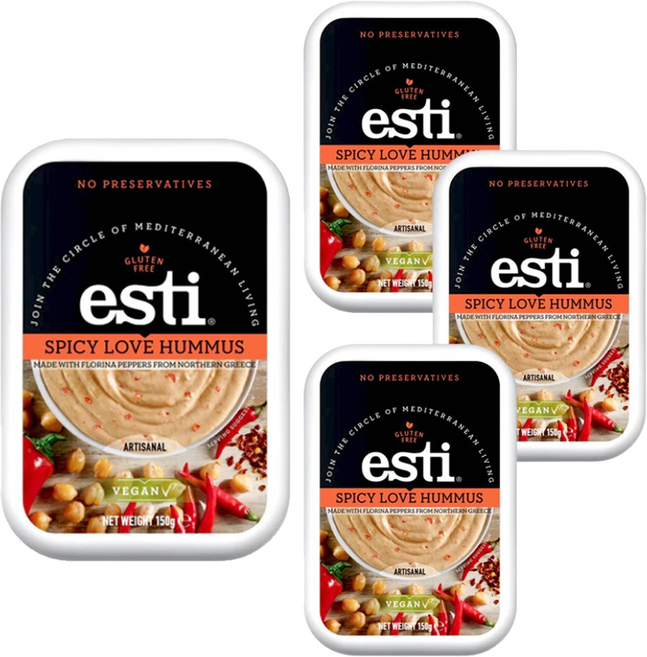 ESTI 스파이시 러브 후무스, 150g, 4개