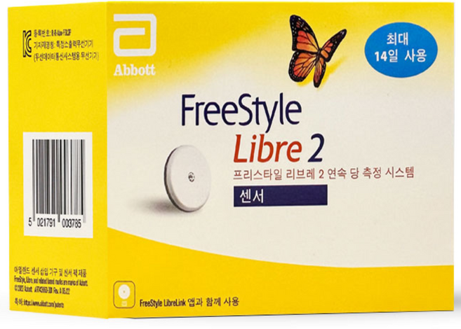 프리스타일 리브레 연속혈당측정기 무채혈 혈당계 휴대폰 연동, 리브레2, 1개