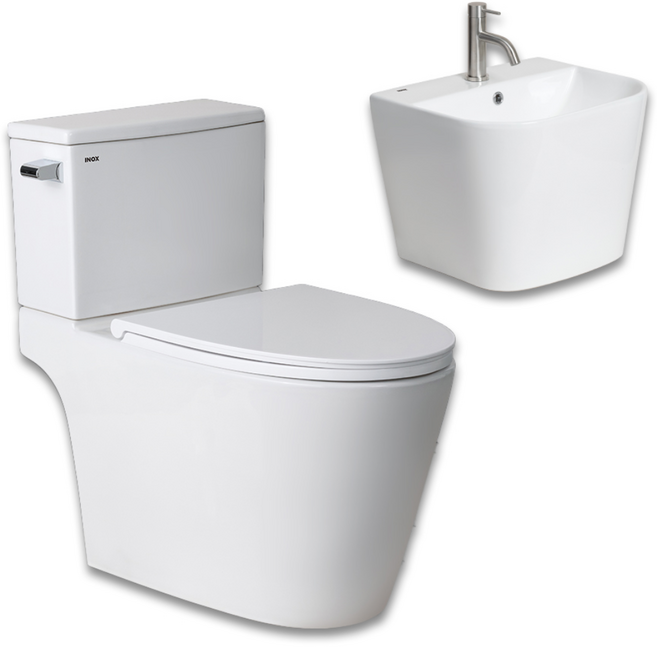 올브로 이녹스 양변기 반타원형 반다리 세면대세트 세면기 교체 시공, 1세트