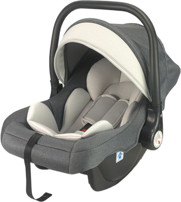 【베스트셀러】신생아용 카시트 휴대형 바구니형 아기 안전시트 0~12개월 아기 전용 차량용 탈착 세탁 가능 휴대식 아기 캐리어, 회색 이중층