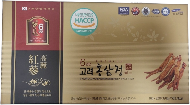 정삼원 6년근 고려홍삼정골드10gX32포, 320g, 2개