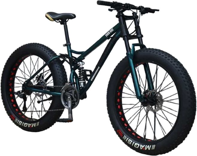 J2K 산악 광폭 자전거 팻바이크 성인 청소년 입문용, 1개, 26인치 레드(스포크 휠) 7단