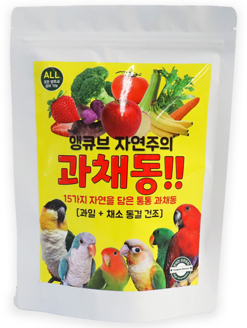 앵큐브 자연주의 과채동 앵무새 동결건조 사료, 30g, 3개