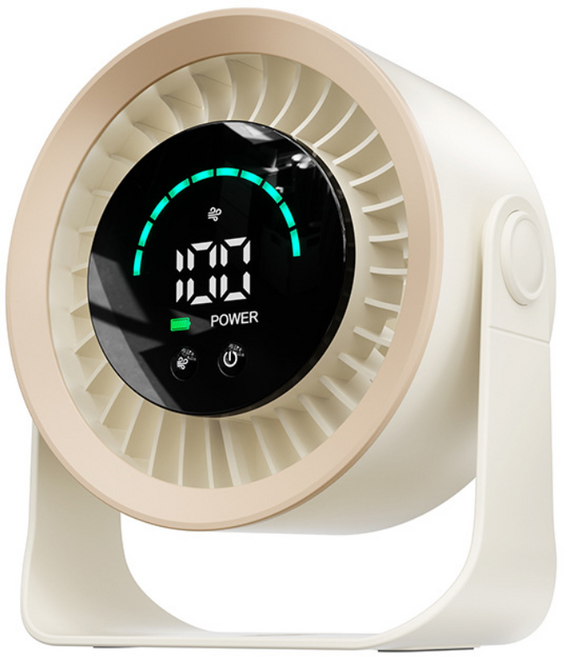 쿠멍 2in1 BLDC 저소음 서큘레이터 360도 회전 100단 강풍 충전식 무선 벽걸이 탁상용 선풍기, 화이트, NS11