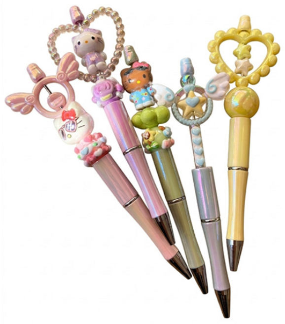 젠바이젠 [5개 세트] 캐릭터 비즈 볼꾸 볼펜 꾸미기 동대문 재료 DIY, 1세트, A.요술봉 5P