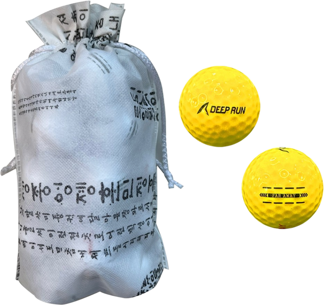 고저스 골프 딥런 팔어웨이 소프트 고반발 비거리 장타 2피스 3피스 삼선 퍼터선 유광 골프공, 옐로우, 1세트, 20개입, 실속형 SOFT 2피스