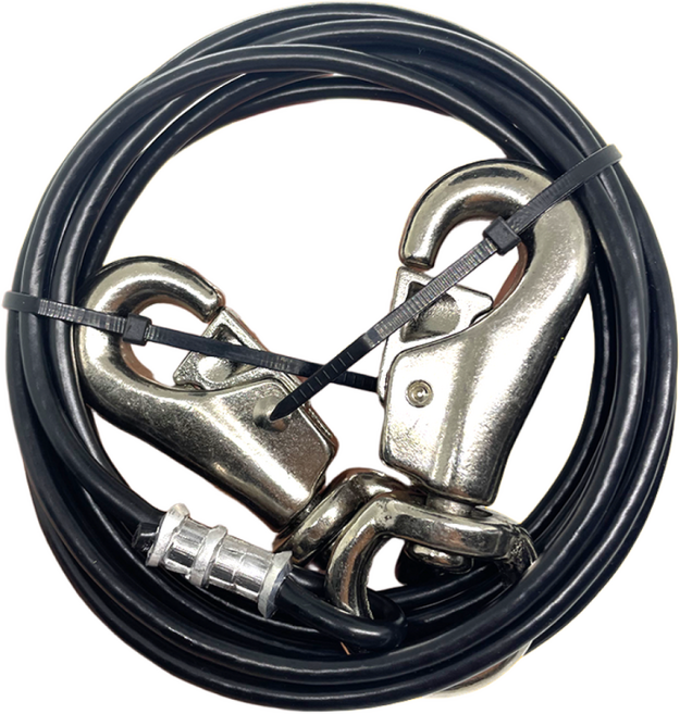 굿나잇몰 강아지 리드줄 이동식 와이어줄 반려견 목줄 산책줄 방수 3mm 3M 스텐 와이어 10M 세트, 2.블랙 코팅 와이어 4mm(중형), 3M, 10M세트 4mm, 1개