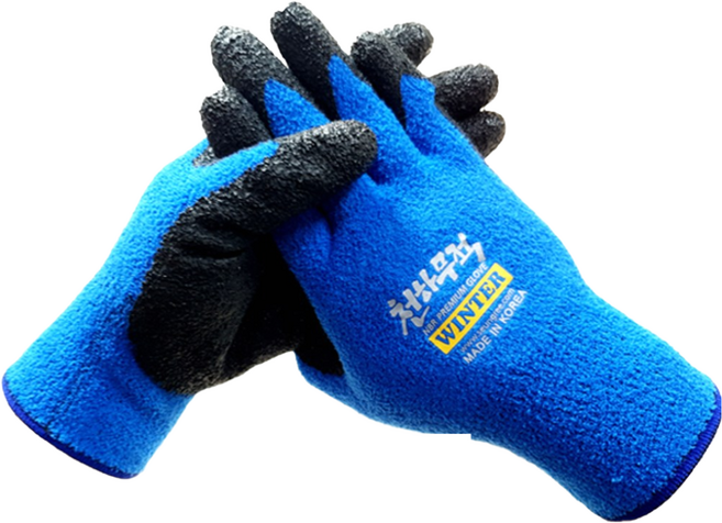 천하무적 승리 니트릴 폼 윈터 장갑, 윈터장갑 블루 L, 10개