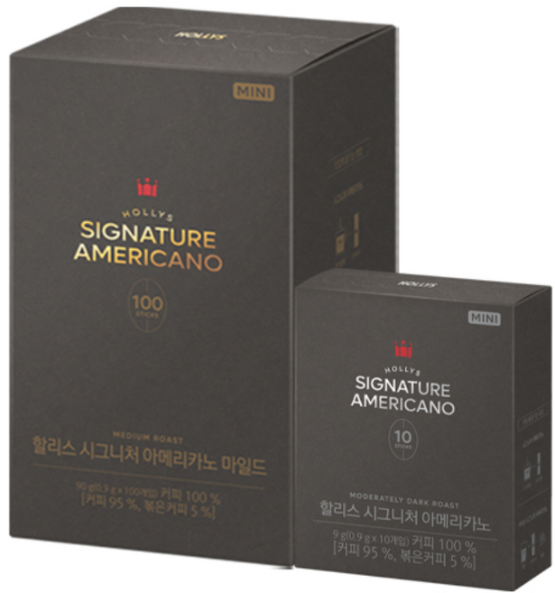 [할리스] 시그니처 아메리카노 미니 마일드 100T + 미니 다크 10T