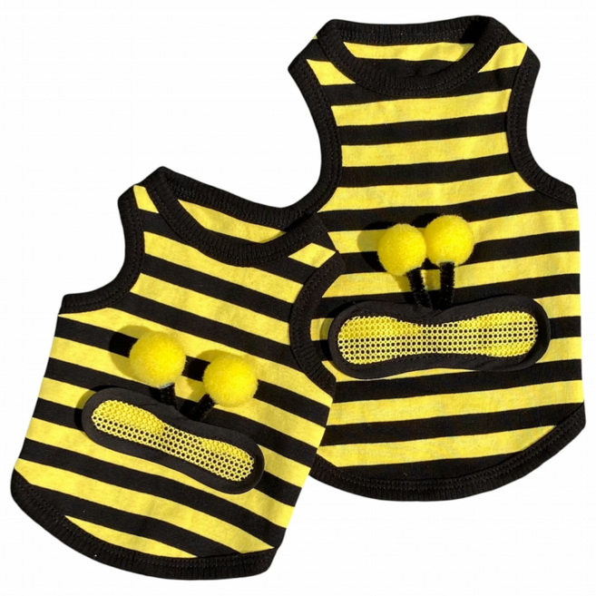 쏭바이펫 강아지 고양이 꿀벌 나시티 S-3XL, 1개