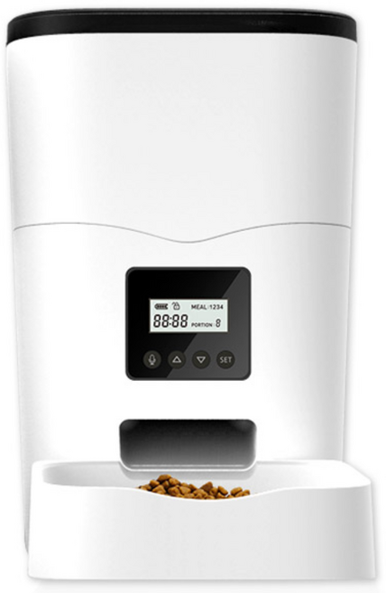 디클 반려동물 펫트리 음성 녹음 자동급식기 AT-300 + 밥그릇, 불투명 화이트, 3L, 1개