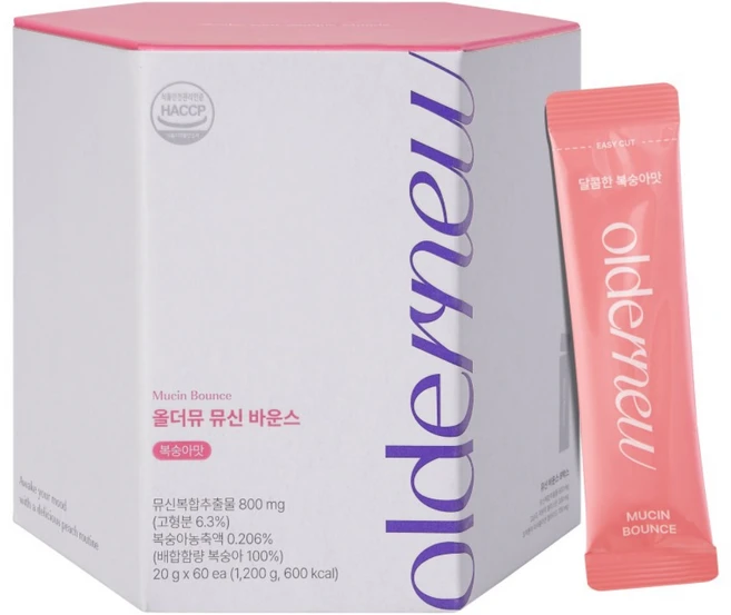 [본사공식몰] 올더뮤 뮤신 바운스 복숭아맛, 200g, 6박스 - 쿠팡