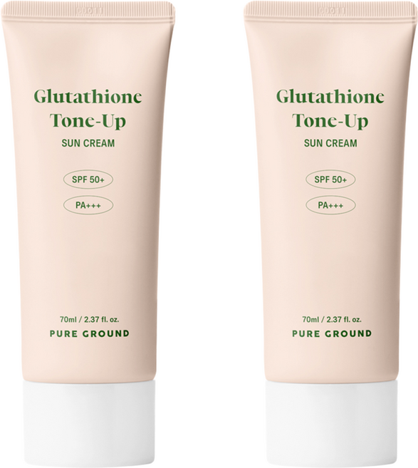 퓨어그라운드 글루타치온 톤업 선크림 SPF50+ PA+++, 2개, 70ml