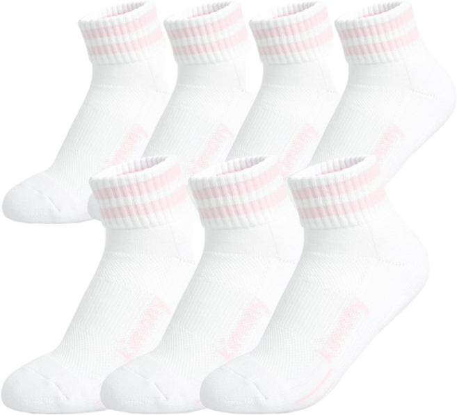 키모니 30수 여성 중목 스포츠양말 KSS501 7족세트, 7개, L3