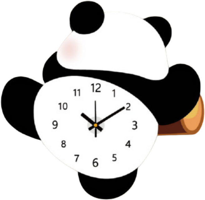 흔들 다리 귀여운 팬더 인테리어 무소음 벽시계 북유럼 추시계, 팬다 35x35 cm