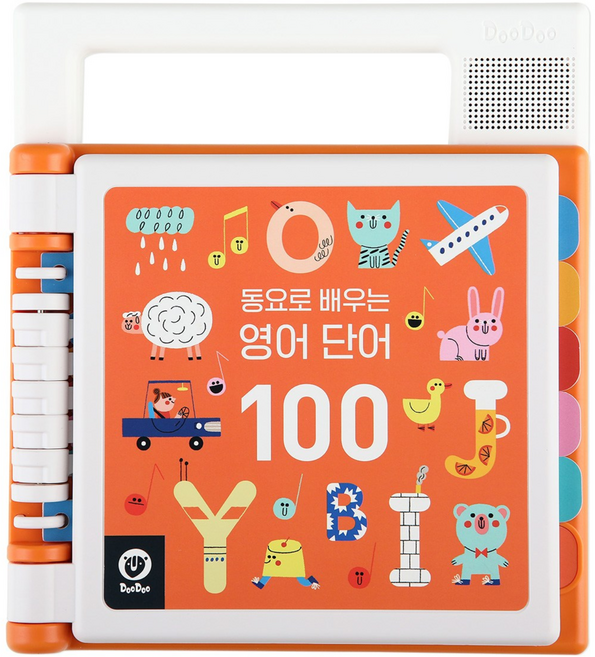 [어린이날 특가] 두두스토리 동요로 배우는 영어단어 100 사운드북 (매일 물고 빨아도 찢어지지 않아요!), 1개
