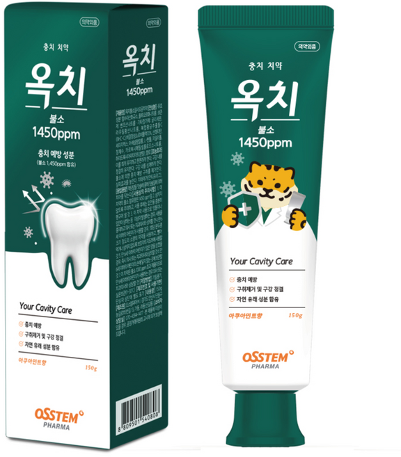 오스템파마 옥치 고불소 치약 1450ppm 충치예방 아쿠아민트향, 1개, 150g