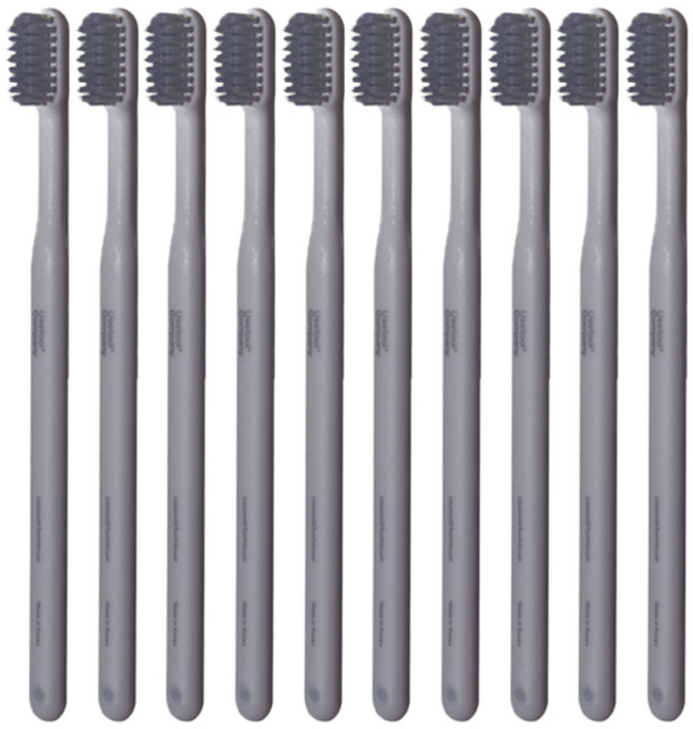 유즈툴컴퍼니 초미세모 칫솔 + 캡 세트 그레이, 1세트, 10개입