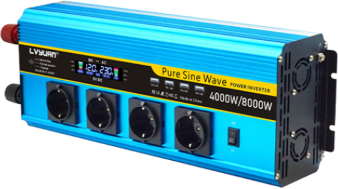 루앤 순수정현파 LCD 인버터 60hz 220V 캠핑용 차량용 차박 한국형 KC인증, 블루 용량 8000W 전압 24V, 1개