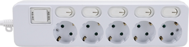 멀티텝(개별) 신성전기산업(다조아), 5구, 1개, 3m, 5구화이트