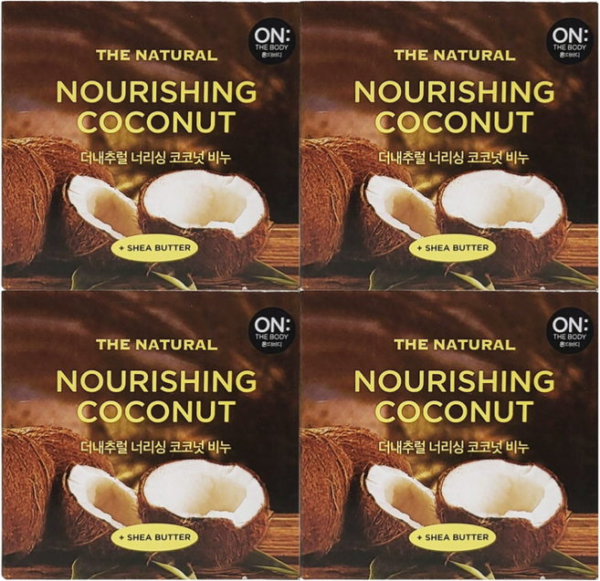 온더바디 더 내추럴 너리싱 비누 코코넛, 90g, 4개