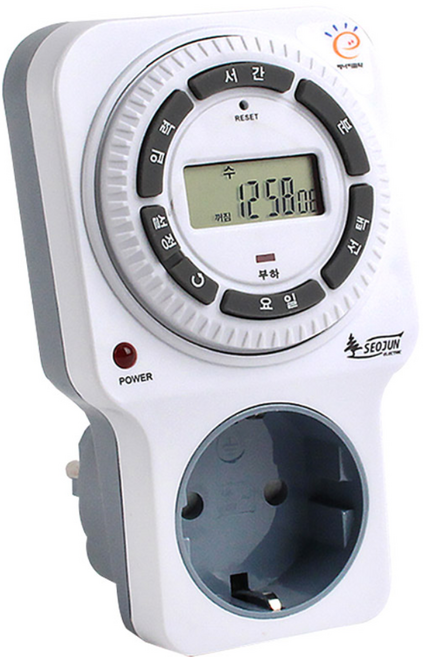 서준전기 무소음 디지털 타임스위치 콘센트 1구 SJD-C16, 1개