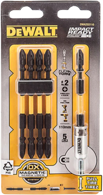 디월트 토션 비트 자화기 세트 DWA2SD110, 1세트