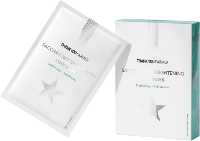땡큐파머 사카로미 브라이트닝 스타 마스크 10매, 1개입, 10개