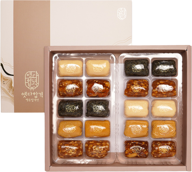 행운합격엿 옛다합격(대) 엿 20구 수험생 수능생 합격기원 패키지 메시지카드 응원간식 선물세트, 240g, 4개