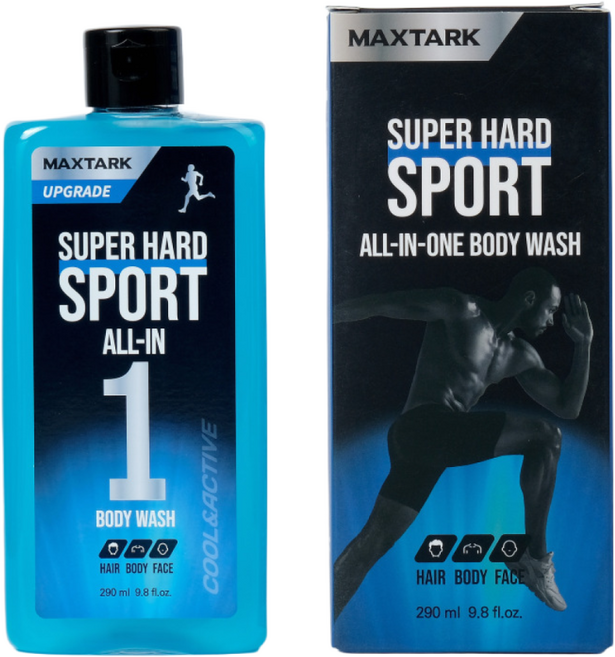 맥스타크 남자 쿨링 스포츠 올인원 바디워시 샴푸, 1개, 290ml