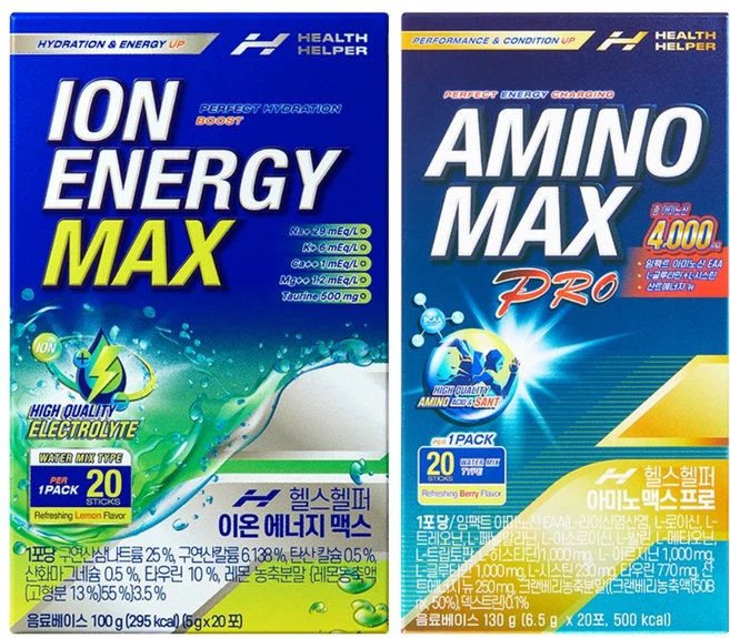 헬스헬퍼 운동퍼포먼스 SET 아미노맥스 프로 + 이온 에너지 맥스 - 쿠팡