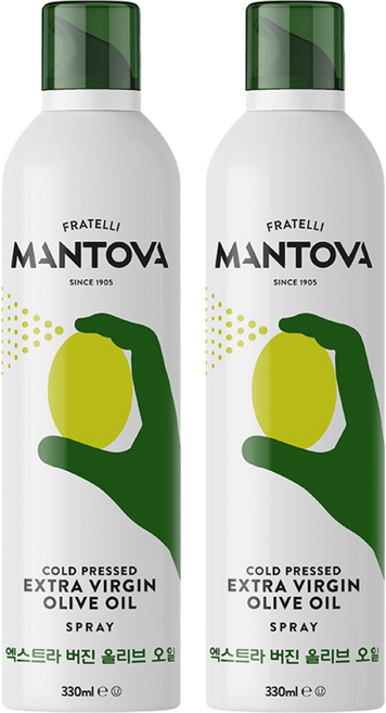 만토바 엑스트라 버진 올리브오일 스프레이, 330ml, 2개