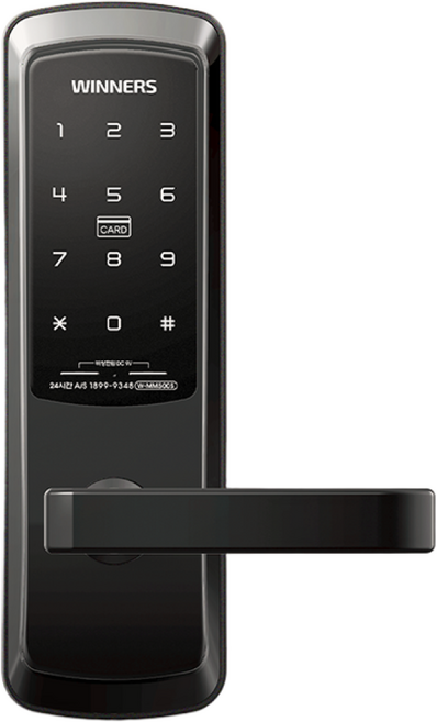 위너스 무타공 주키 핸들 디지털 도어락 비밀번호+카드키 현관문 번호키 손잡이 교체 W-MM500S, 고객직접설치