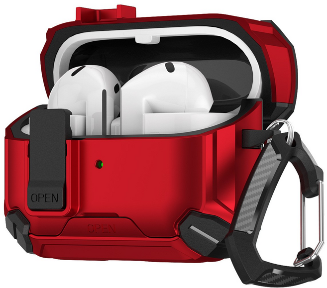 투에이비 갤럭시 버즈 아머드 락 케이스, 블랙 레드, 버즈3/버즈3 Pro