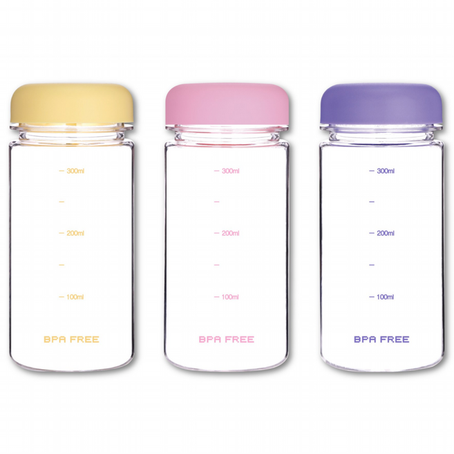 위드 국산 눈금물병 트라이탄 물통 마이보틀 컬러혼합 3P, 1세트, 350ml, 옐로 핑크 퍼플 1개씩